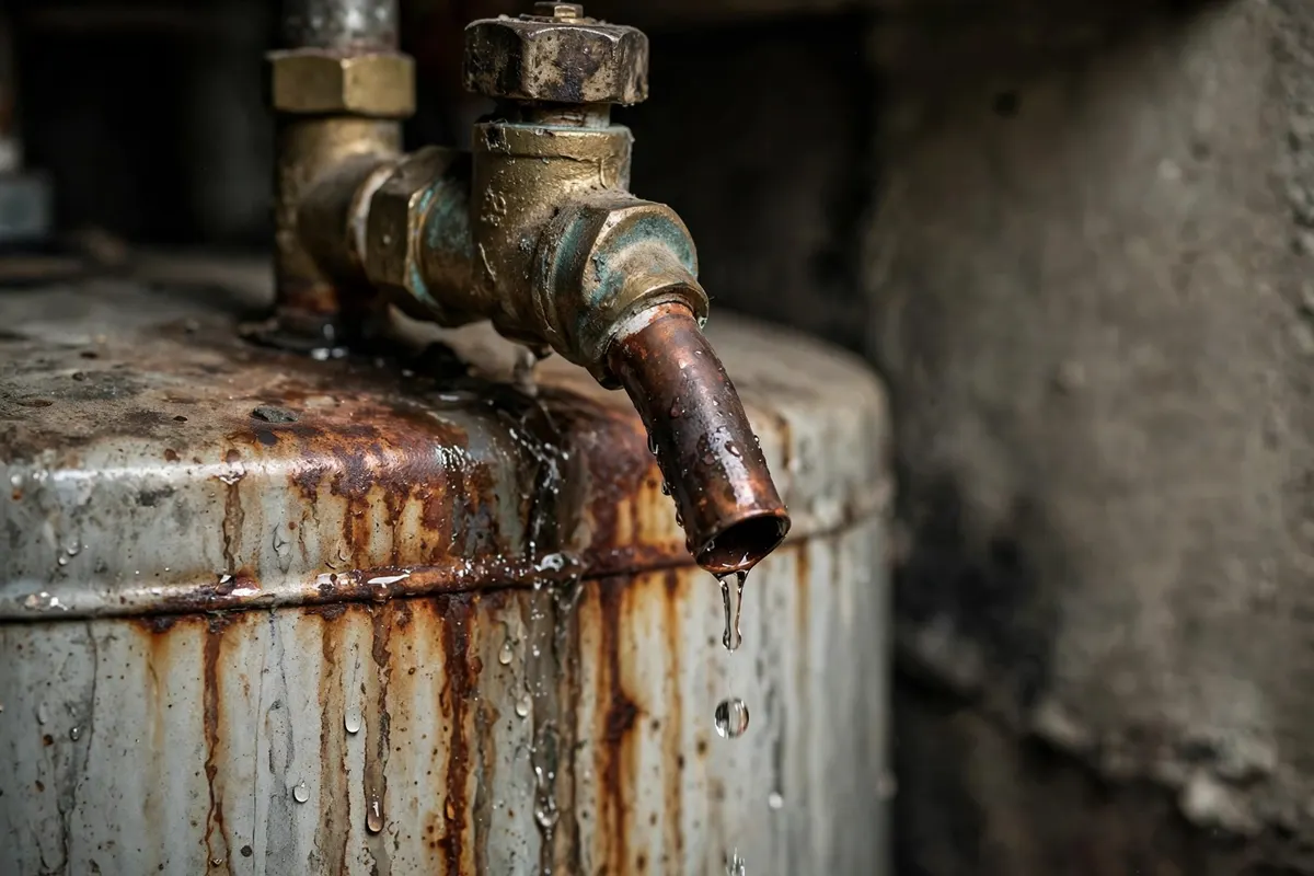 Old valve weeping down the tank