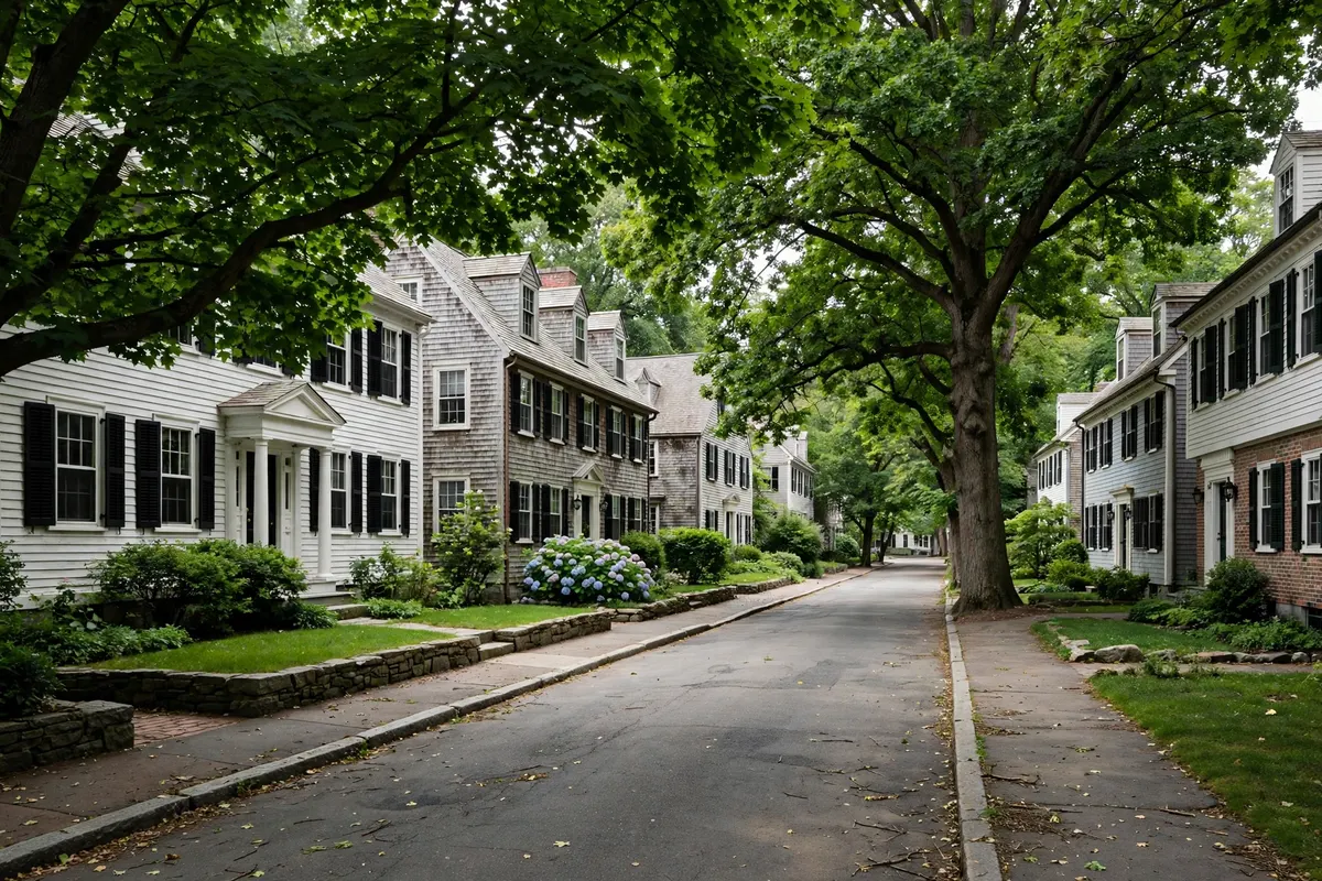 Older residential streets on the East Side of Attleboro