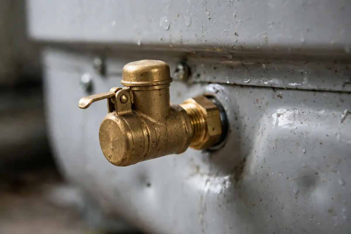 Pressure relief valve on a tank water heater in an Attleboro home